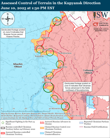 Фото 8 — Карта бойових дій в Україні на 11 червня 2025 року