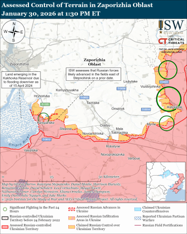 Фото 5 — Карта боевых действий в Украине на 31 января 2026 года
