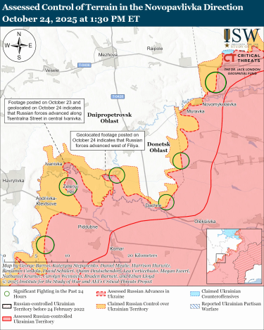 Фото 4 — Карта бойових дій в Україні на 25 жовтня 2025 року