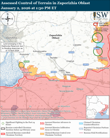 Фото 7 — Карта бойових дій в Україні на 3 січня 2026 року