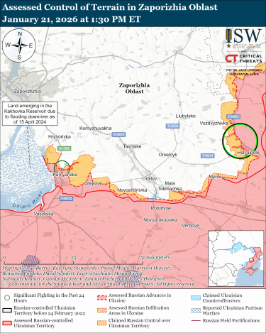 Фото 12 — Карта бойових дій в Україні на 22 січня 2026 року