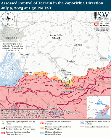 Фото 4 — Карта бойових дій в Україні на 10 липня 2025 року
