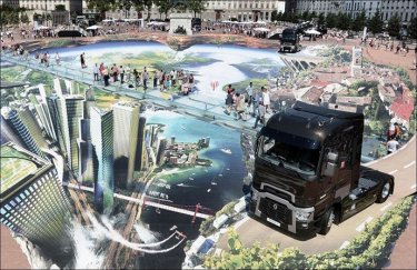 Фото 8 — Создана необычная уличная 3D-реклама грузовиков Renault