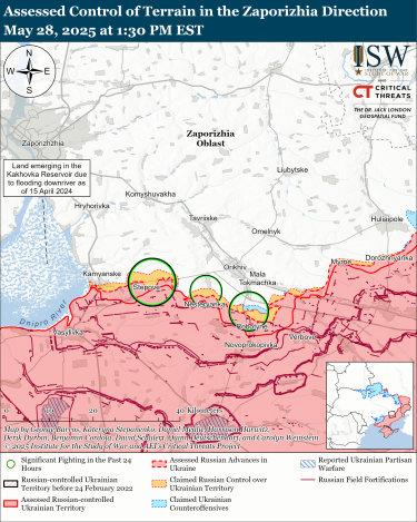 Фото 7 — Карта бойових дій в Україні на 29 травня 2025 року