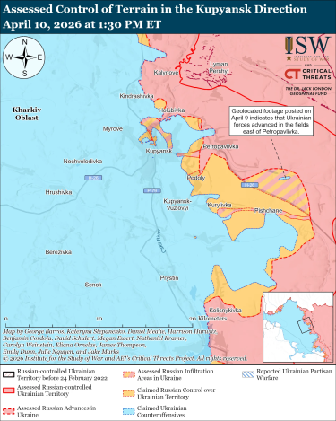 Фото 15 — Карта боевых действий в Украине на 11 апреля 2026 года