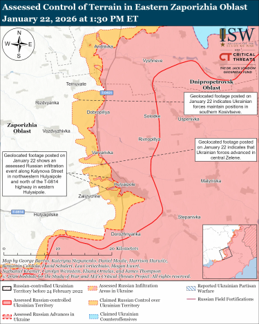 Фото 9 — Карта бойових дій в Україні на 23 січня 2026 року