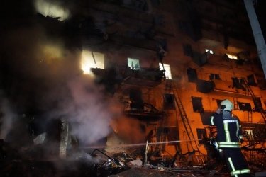 Фото 14 — Киев атаковали баллистическими ракетами — их сбила Противовоздушная оборона столицы