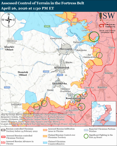 Фото 6 — Карта бойових дій в Україні на 27 квітня 2026 року