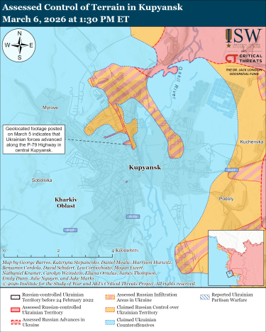 Фото 9 — Карта бойових дій в Україні на 7 березня 2026 року