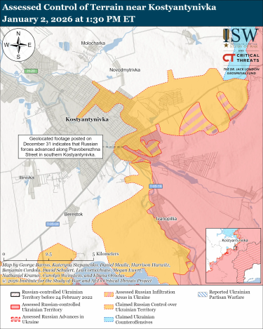 Фото 13 — Карта бойових дій в Україні на 3 січня 2026 року
