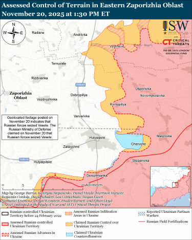 Фото 9 — Карта бойових дій в Україні на 21 листопада 2025 року