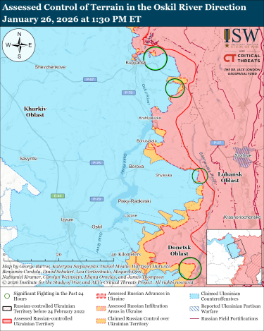 Фото 10 — Карта бойових дій в Україні на 27 січня 2026 року