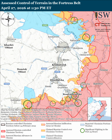 Фото 6 — Карта боевых действий в Украине на 28 апреля 2026 года