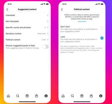 Фото 2 — В Instagram и Threads можно будет отключать политический контент