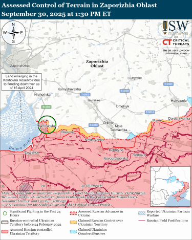 Фото 5 — Карта боевых действий в Украине на 1 октября 2025 года