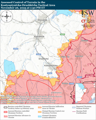 Фото 5 — Карта бойових дій в Україні на 27 листопада 2025 року