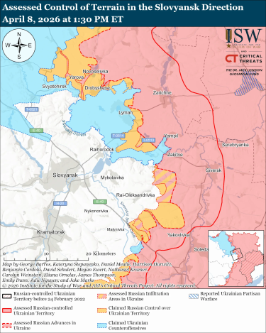 Фото 8 — Карта боевых действий в Украине на 9 апреля 2026 года
