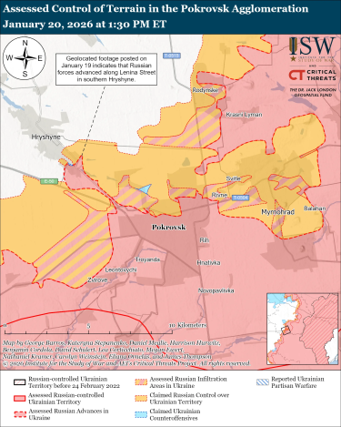 Фото 11 — Карта бойових дій в Україні на 21 січня 2026 року
