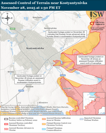 Фото 16 — Карта бойових дій в Україні на 29 листопада 2025 року