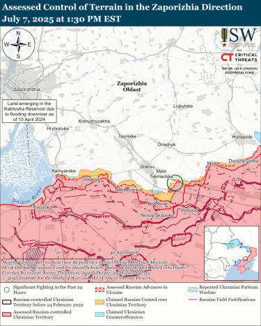 Фото 5 — Карта бойових дій в Україні на 8 липня 2025 року