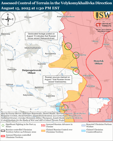 Фото 10 — Карта бойових дій в Україні на 16 серпня 2025 року