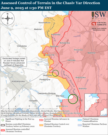 Фото 8 — Карта бойових дій в Україні на 10 червня 2025 року