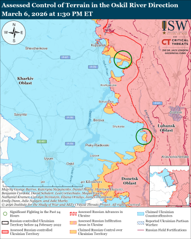 Фото 2 — Карта бойових дій в Україні на 7 березня 2026 року