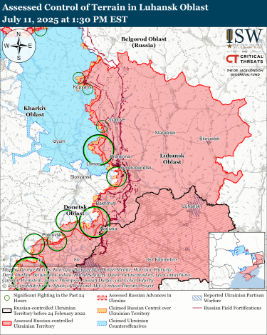 Фото 8 — Карта боевых действий в Украине на 12 июля 2025 года