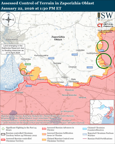Фото 5 — Карта бойових дій в Україні на 23 січня 2026 року