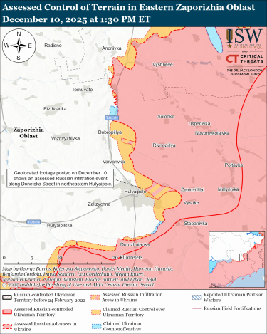 Фото 9 — Карта бойових дій в Україні на 11 грудня 2025 року