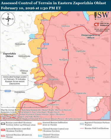 Фото 12 — Карта бойових дій в Україні на 11 лютого 2026 року