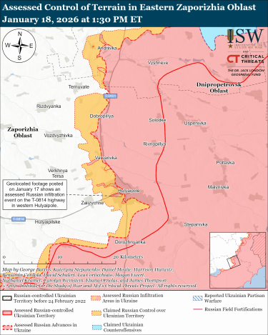 Фото 9 — Карта бойових дій в Україні на 19 січня 2026 року