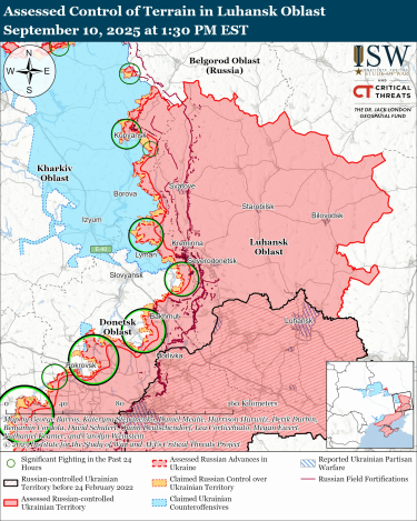 Фото 3 — Карта боевых действий в Украине на 11 сентября 2025 года