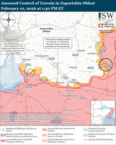 Фото 4 — Карта бойових дій в Україні на 11 лютого 2026 року