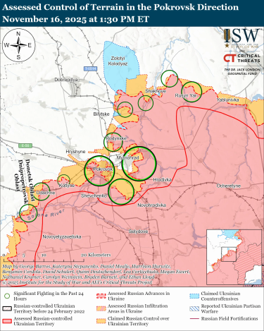 Фото 10 — Карта боевых действий в Украине на 17 ноября 2025 года