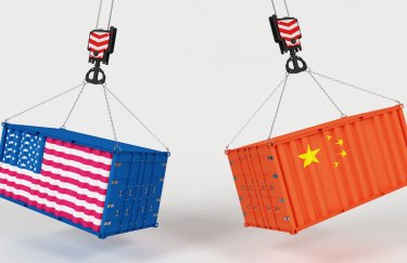 контейнеры, флаг США, флаг КНР
