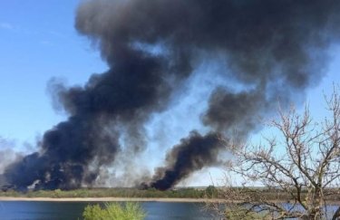 В Херсоне сильный пожар - под угрозой частный сектор (ВИДЕО)