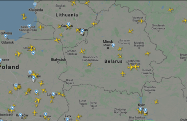 Многие авиакомпании отказываются летать над Беларусью. Скрин: Flightradar