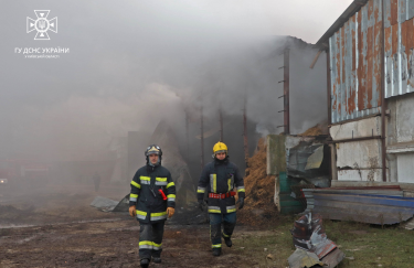 Под Киевом 14 часов тушили пожар на складе агропредприятия (ФОТО)