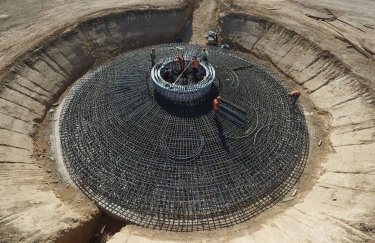 Армирование фундамента для ветроустановки на побережье озера Сиваш, Херсонская область