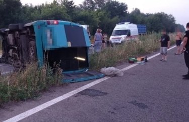 Авария маршрутки в Луганской области. Фото: Нацполиция