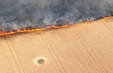 В результате обстрела в Николаевской области загорелись поля с урожаем