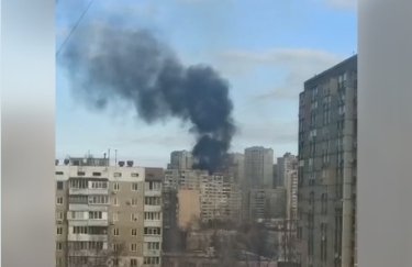 Видео удара по спальному району Киева