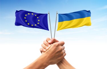 флаг Украины, флаг Евросоюза, прапор