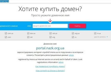 Регистратор заблокировал фейковый сайт НАПК (обновлено)