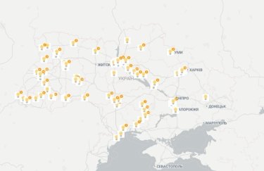 ЛУН обозначил на интерактивной карте Украины заведения с автономным питанием