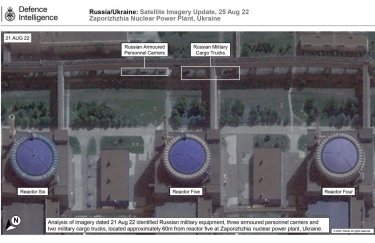 Спутниковые снимки от 21 августа ЗАЭС Военная техника РФ в 60 метрах от реактора на ЗАЭС: разведка Британии показала спутниковые снимки