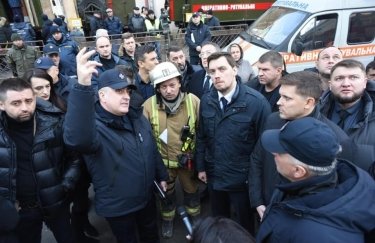 Алексей Гончарук на месте пожара в Одессе