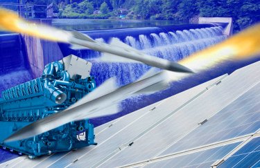 В умовах атак на українську генерацію газопоршневі установки контейнерного типу є найоптимальнішим варіантом резервної генерації для бізнесу та громад. Ілюстрація: Delo.ua газопоршневий генератор під ракетами