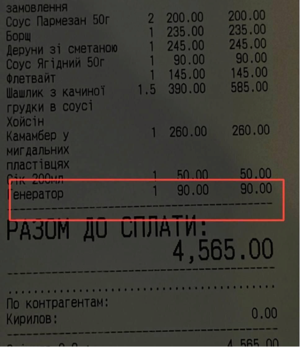 Ресторани беруть плату за генератор: що каже Держпродспоживслужба